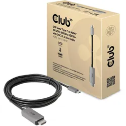 Club 3D HDMI (Typ A) — USB C (3 m), Videokabel, Schwarz