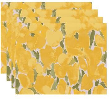 E by Design Tulip Blossom 18x14 inch Floral Print Placemat (Set of 4)