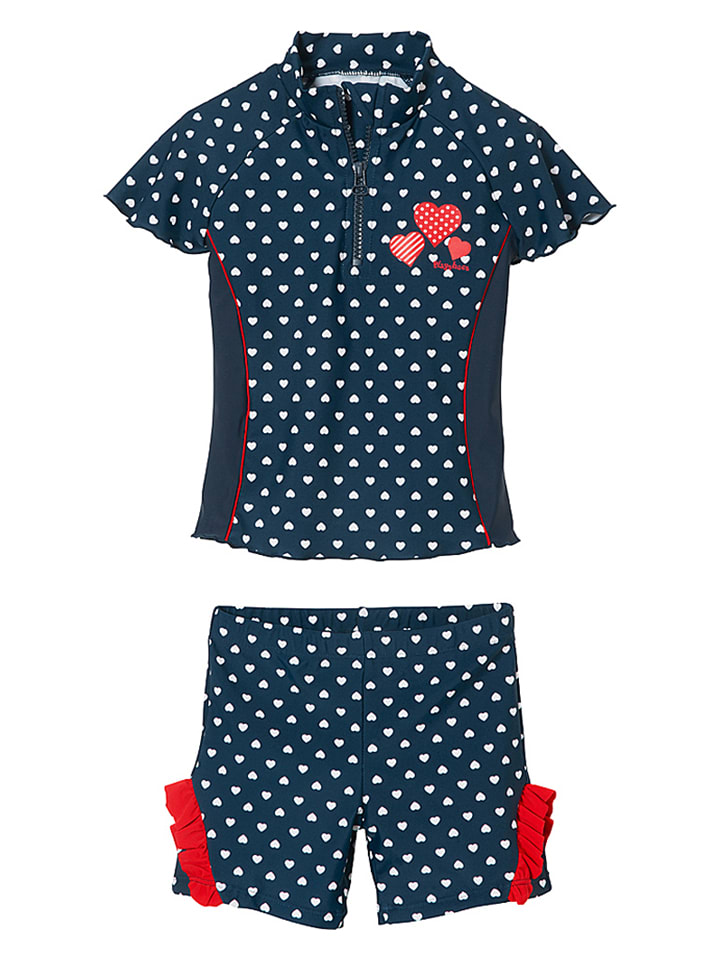 Playshoes 2tlg. Badeoutfit "Herzchen" in Dunkelblau - 86/92