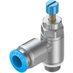Festo, Rohrverbindungstechnik, Drosselventil, Rändelschraube, G1/8′′ / QS-8, 20kPa... 1MPa, 215L/min