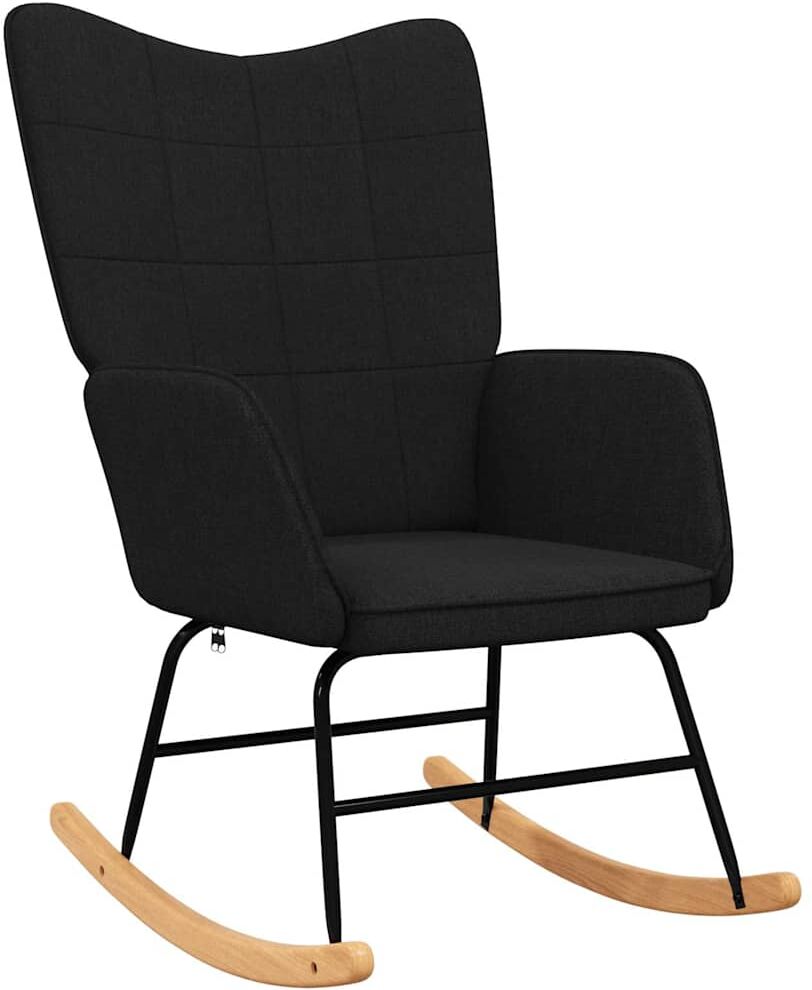 vidaXL Chaise à bascule Noir Tissu