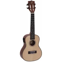 Dimavery UK-800 Concert Ukulele, Fichte massiv (Konzert), Ukulele, Braun