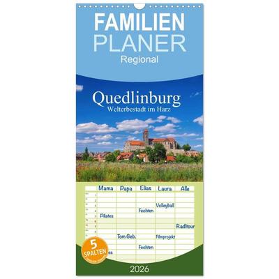 Familienplaner 2026 - Quedlinburg - Welterbestadt im Harz mit 5 Spalten (Wandkalender, 21 x 45 cm) CALVENDO