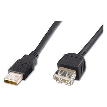 PremiumCord USB 2.0-Verlängerungskabel, A-A, 1 m, schwarz (1 m, USB 2.0) (kupaa1bk)