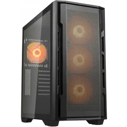 Cougar Uniface RGB Black PC Case Mid Tower / Mesh Front Panel / ARGB Fans / TG Left Panel / (ATX, mATX, Mini-ITX, SSI CEB), PC Gehäuse, Schwarz