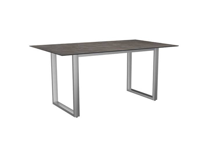 Stern Kufentisch 160x90 cm Edelstahl mit Tischplatte Silverstar