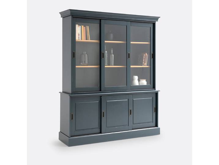 LA REDOUTE Vaisselier 6 portes, en pin massif et MDF, POIRET Bleu De Prusse