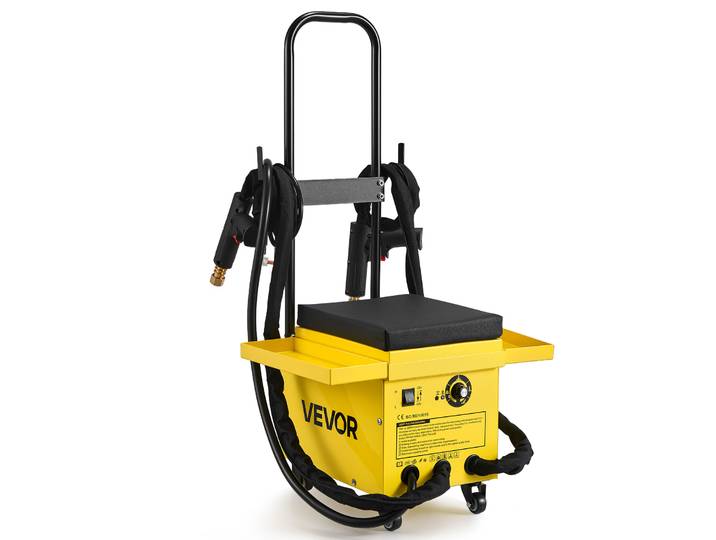 Vevor Tire Clou Carrosserie 4\,5 Kw Kit Debosselage Carrosserie Soudage Goujons Pour Reparation Bosses Voiture\, Avec 2 Pistolets Soudage\, 6 Modes\, Poignee Allongee\, Siege Rembourre\, Porte-accessoires
