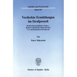 Verdeckte Ermittlungen im Strafprozess., Fachbücher von Patric Makrutzki