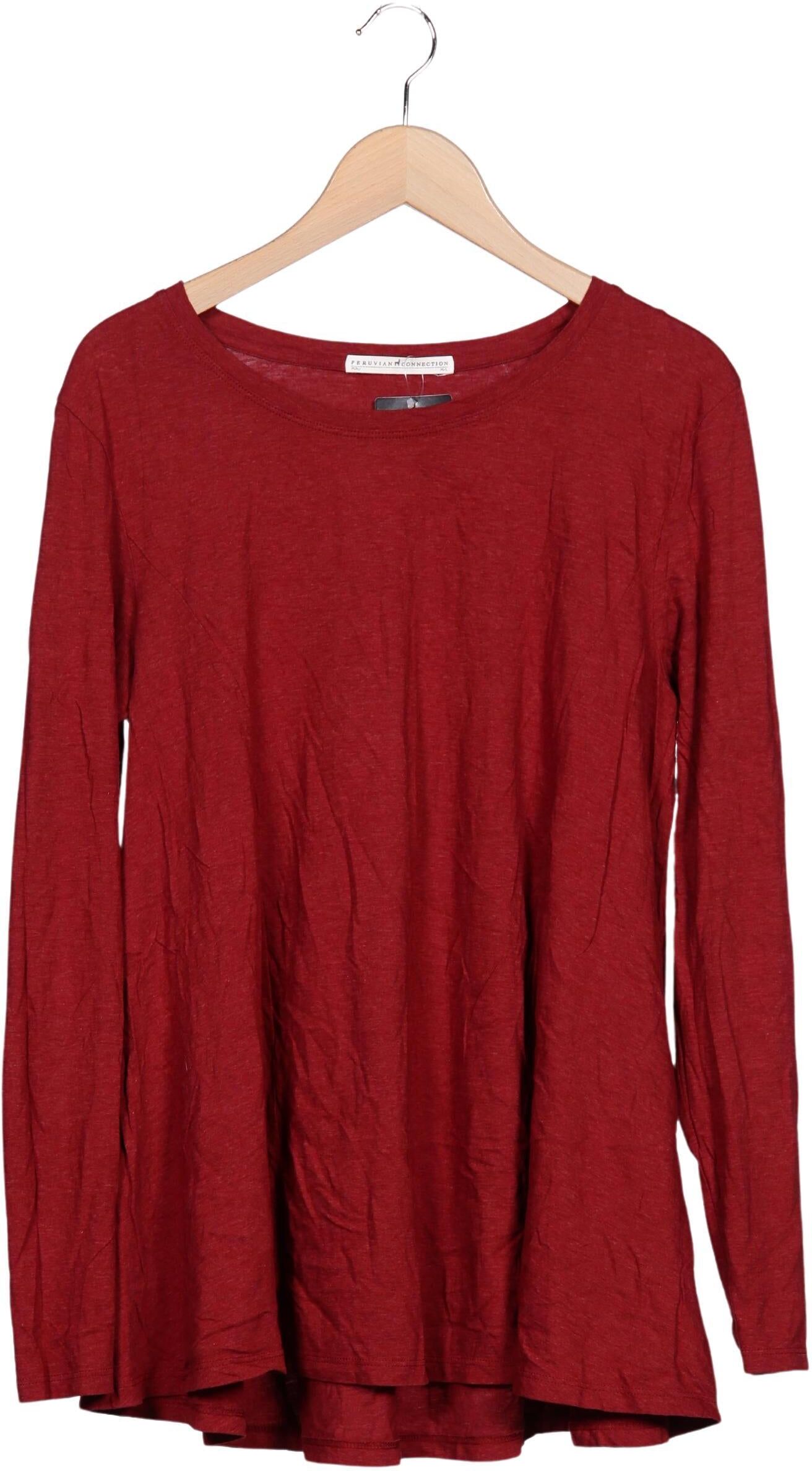Peruvian Connection Damen Langarmshirt, Rot, Gr. M, Baumwolle - Second Hand