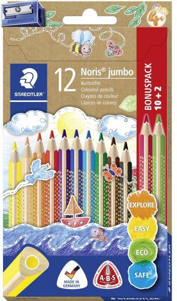 Staedtler Noris 128 Jumbo Farveblyanter, 12 Stk.