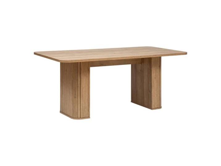 Table à manger rectangulaire COLVA - 6 à 8 places - 2 pieds larges et texturés - Atmosphera