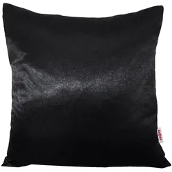 KISSENBEZUG Glanz Satin schwarz 40/40 cm