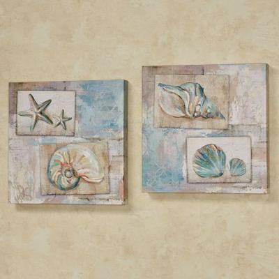 Touch of Class Seaside Gifts Coastal Canvas Wall Art Multi Cool Set of Two, Set of Two, Multi Cool