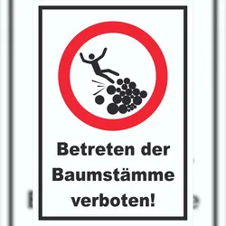 HB-Druck Baumstämme betreten verboten Schild A5 (148x210mm)
