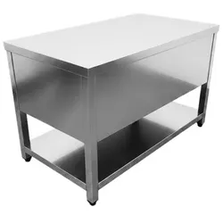 VM Europa Edelstahl Grilltisch, Untertisch, Unterbau Tisch mit Grundboden: 70 x 70 cm / 50 cm