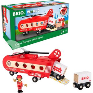 BRIO Spielzeugeisenbahn-Zubehör World 33886, Transporthubschrauber mit Figur, Holz/Kunststoff
