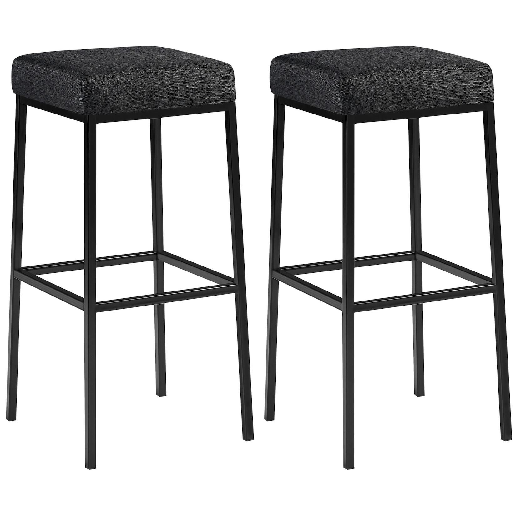 CLP 2er Set Barhocker Montreal I Gepolsterte Barstühle mit Stoffbezügen I Tresenhocker mit Metallgestellen