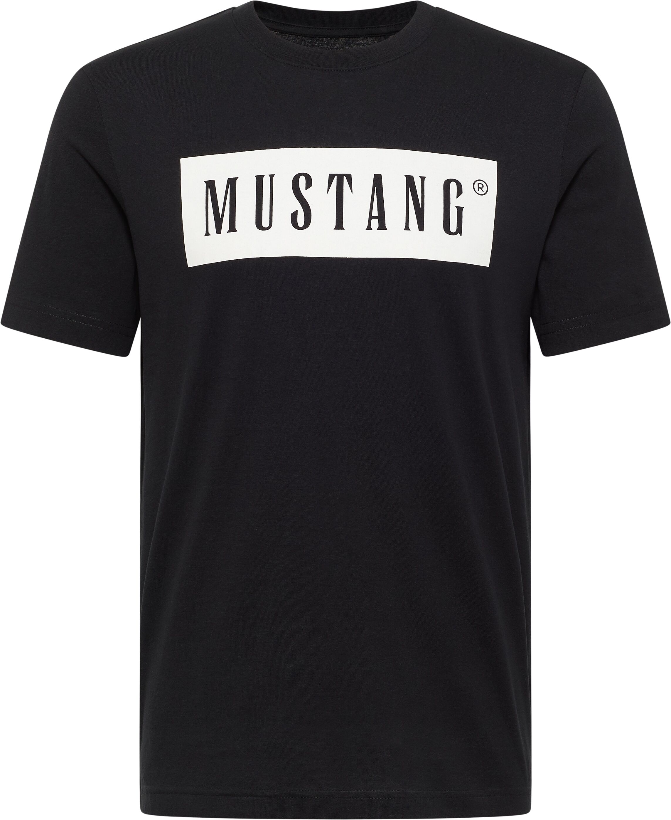 Print-Shirt MUSTANG "AUSTIN", Herren, Gr. S, schwarz, Jersey, Obermaterial: 100% Baumwolle, Rundhals, Shirts Print-Shirt schwarz S