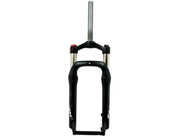 HZXQCVB 20 Zoll 4,0 Reifen Fatbike-Gabel QR 9x135mm Scheibenbremse Ölfeder Federgabel Federweg 100mm 1-1/8 Gerades Rohr Manuelle Sperre(Matte Black)
