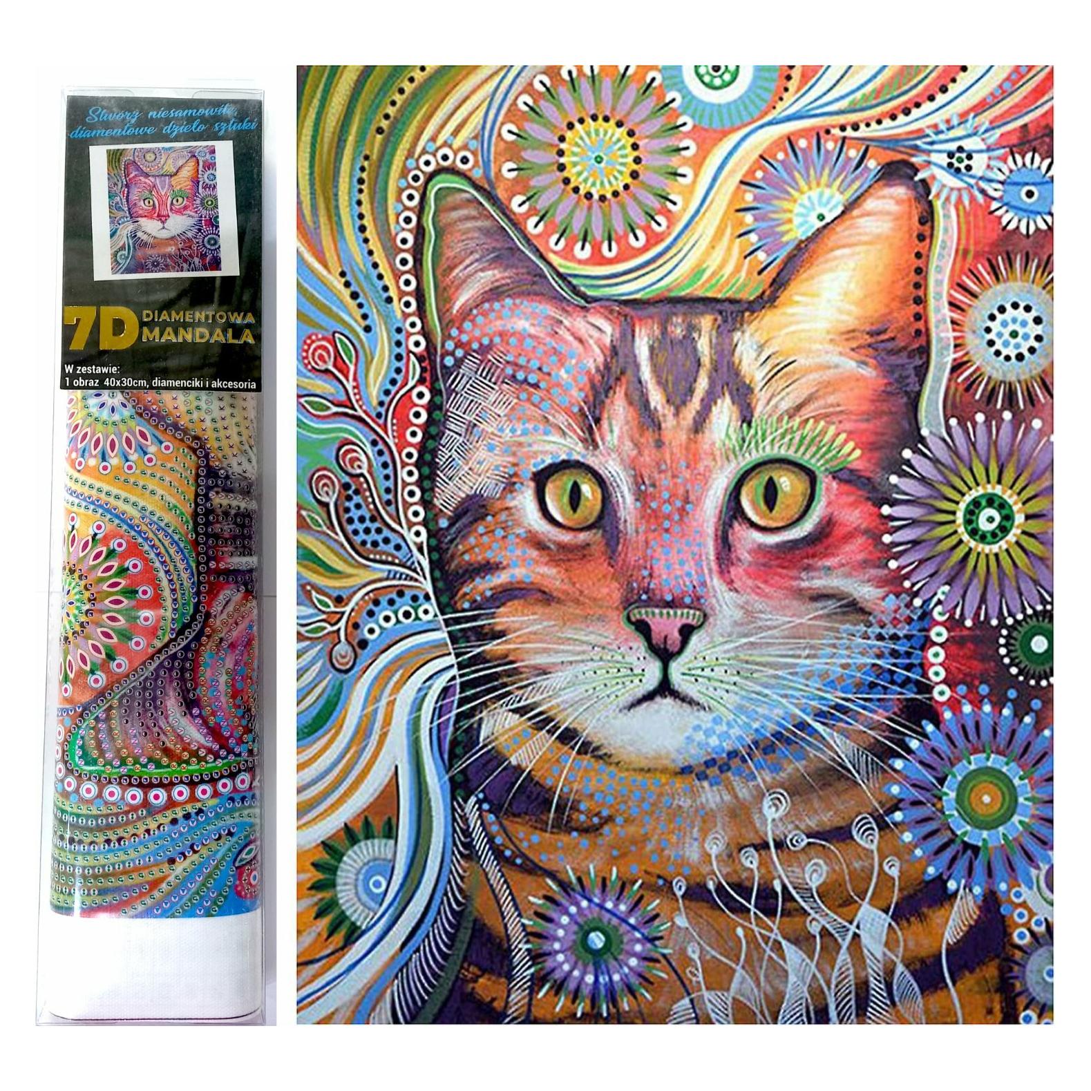 Norimpex Diamant Gemälde 7D Erstaunte Katze 30x40cm (1006626)