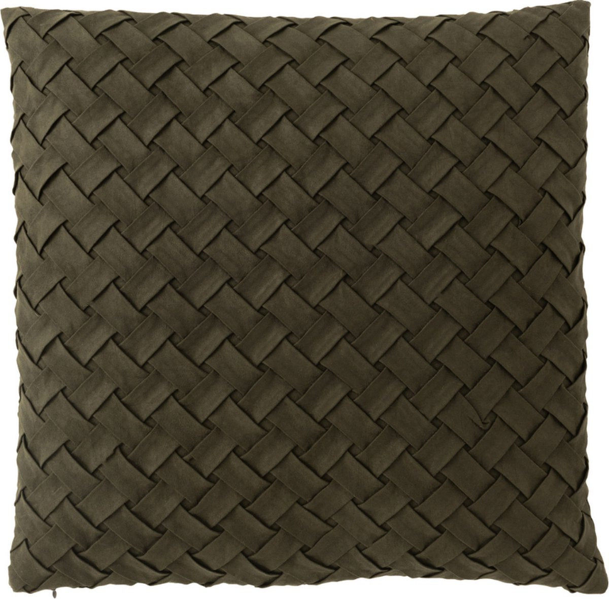 Dulaire Sierkussen Vlecht Groen 45x45 cm inclusief vulling