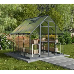 Palram - Canopia Aluminium Gewächshaus Balance 88 | Anthrazit | 244x244x229 cm - Anthrazit