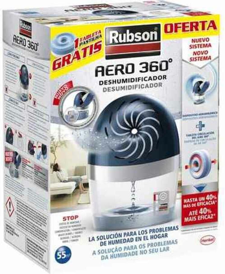 Rubson Aero 360 oplaadbare luchtontvochtiger zonder snoer, 450 gram