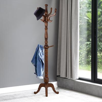 Lucky Monet Creative Solid Ash Wood Freestanding Coat Rack with 8 Hooks