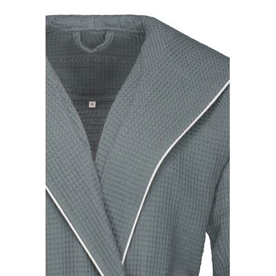Bademantel BUGATTI Gr. L, grau (dunkelgrau), L, Normalgrößen, 100% Baumwolle, Hausmäntel, Bademantel, in einem klassischen und komfortablen Style