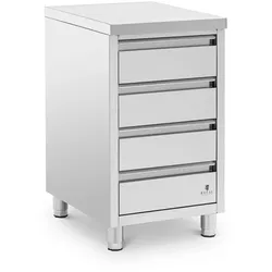 Royal Catering Edelstahl-Arbeitsschrank - 4 Schubladen - 50 x 60 cm -