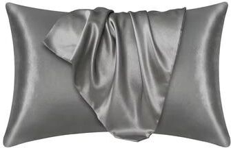Inspired Finds 100% Natural Mulberry Silk Pillowcase Luxury Real Silk Bedding For Hair & Skin Protection dark Grey 19.69x25.98in