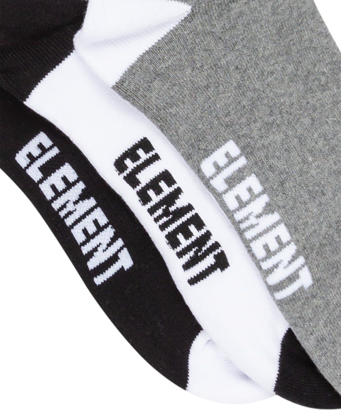Socken ELEMENT "2Tone Icon 3Pk", Herren, schwarz-weiss (schwarz, weiß, grau htr), Obermaterial: 71% Baumwolle, 24% Polyester, 4% Elastodien, 1% Elasthan., Socken Socken schwarz, weiß, grau htr Einheitsgröße