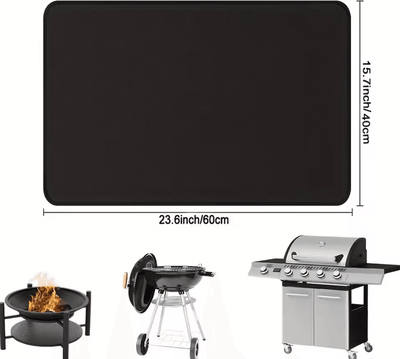 Inspire Curations Fireproof BBQ Floor Protection Mat Heat Resistant Outdoor Grill Pad 60x40cm