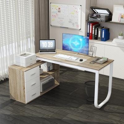 Timechee "L-Shaped Computer Desk, 55.1""W Large Executive Office Desk"