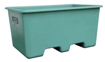 Rechteckbehälter Cemo, glasfaserverstärkter Kunststoff (GFK), grün, L 1190 x B 790 x H 600 mm, 400 l hoch, mit Staplertaschen