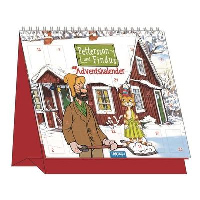 TRÖTSCH - Aufstell Adventskalender 'Pettersson und Findus' | Weihnachtskalender mit 24 Türchen und liebevollen Illustrationen