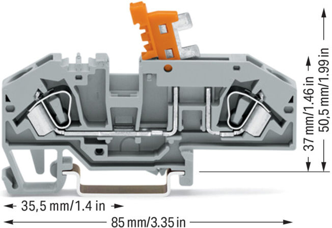 WAGO GmbH& Co. KG Bornier de passage 0, 2-6 mm² gris 282-697 (0453678)
