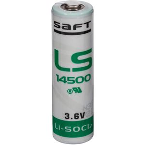 Saft-Batteries Batterien LS14500, Lithium, 3,6V, 20 Jahre lagerfähig, AA / Mignon / FR6, 1 Stück