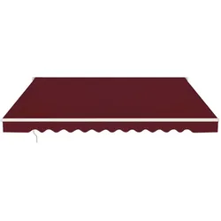 Helloshop26 - Einziehbare Markise 300 x 250 cm Sonnenschutz verstellbarer Winkel 5-35° modernes Design Aluminium weinrot