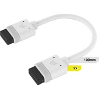 iCUE LINK Kabel, 100mm, gerade weiß, 2 Stück