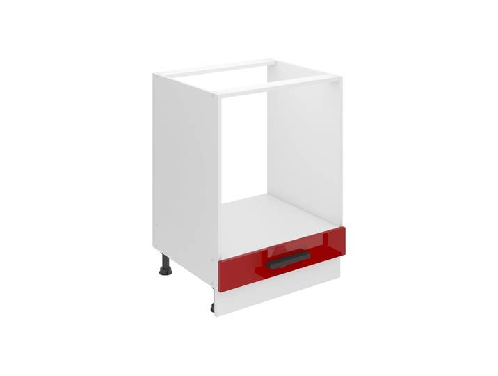 Belini Unterschrank Küche, Küchenunterschrank 60 cm Breite. SDP Küchenunterschrank ohne Arbeitsplatte. Küchenschrank ohne Tür, mit Schubladen, Rot Hochglanz