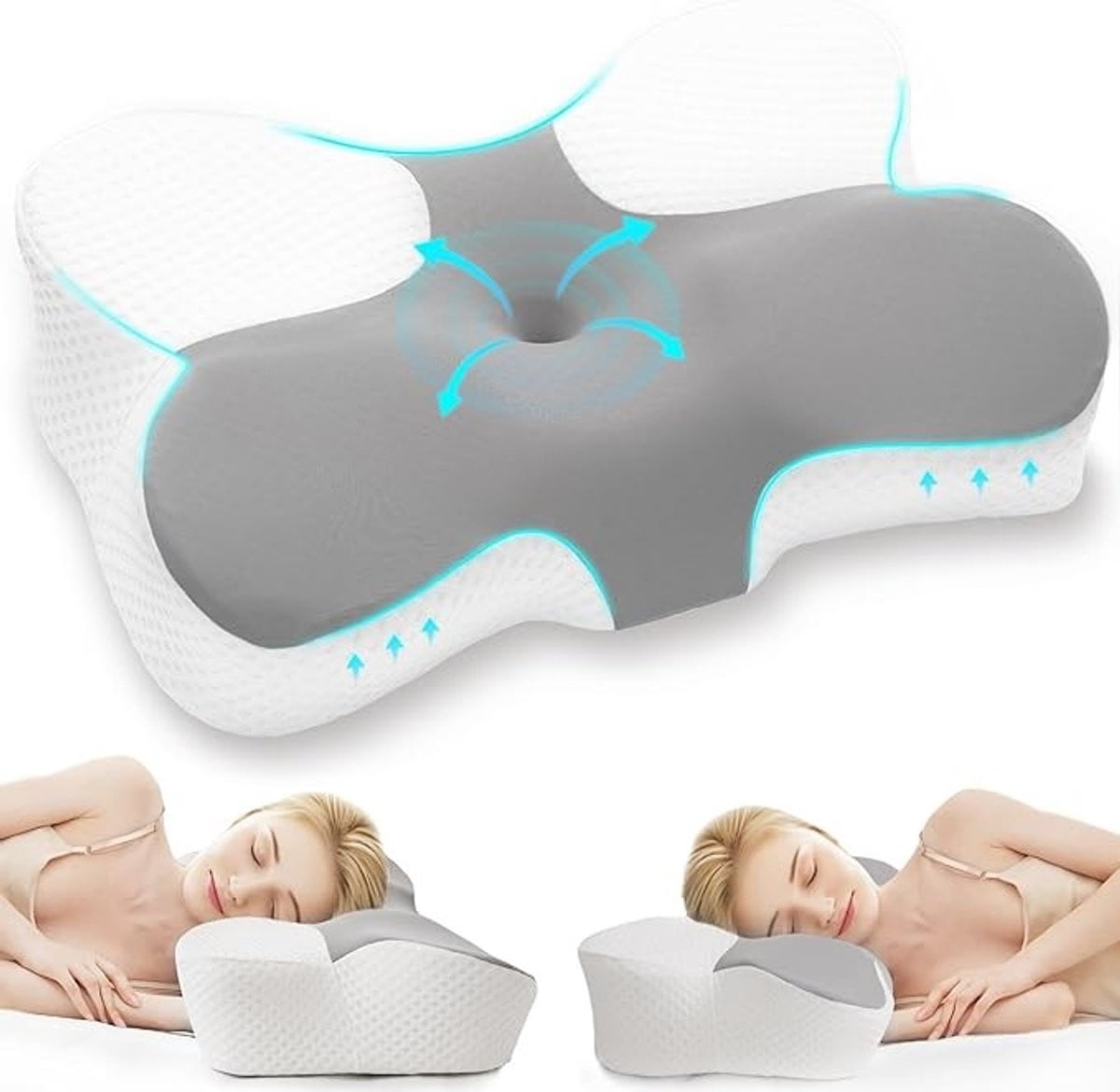 Ergonomisch traagschuim hoofdkussen voor alle slaapposities