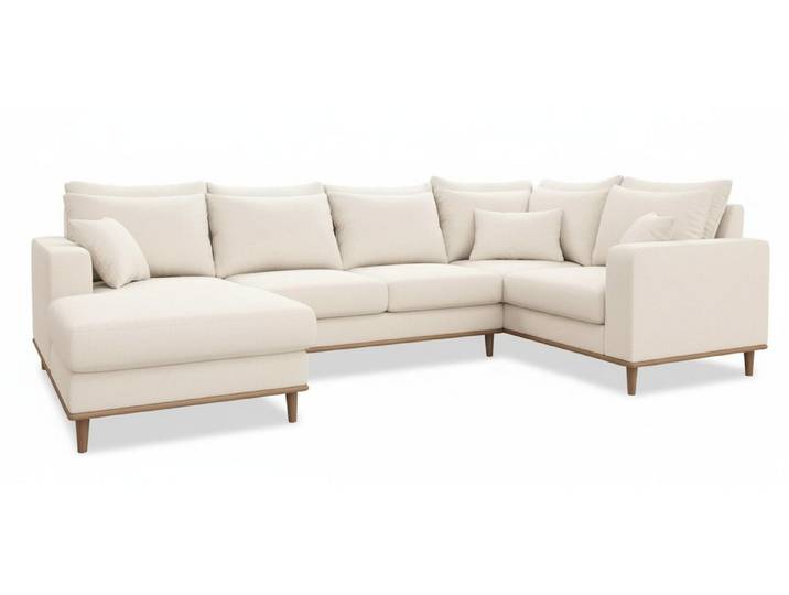 JVmoebel Wohnlandschaft Hellbeiges U-förmiges Ecksofa großes Stoffsofa luxuriöses Wohnzimmer, 1 Teile, Made in Europa