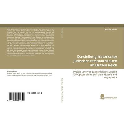 Darstellung historischer jüdischer Persönlichkeiten im Dritten Reich, Taschenbuch von Manfred Somer, Südwestdeutscher Verlag für Hochschulschriften,