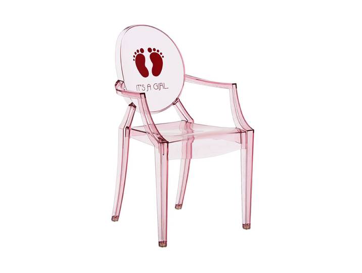 KARTELL KIDS chaise pour enfants LOU LOU GHOST (Rose / It's a girl - Polycarbonate coloré dans la masse)