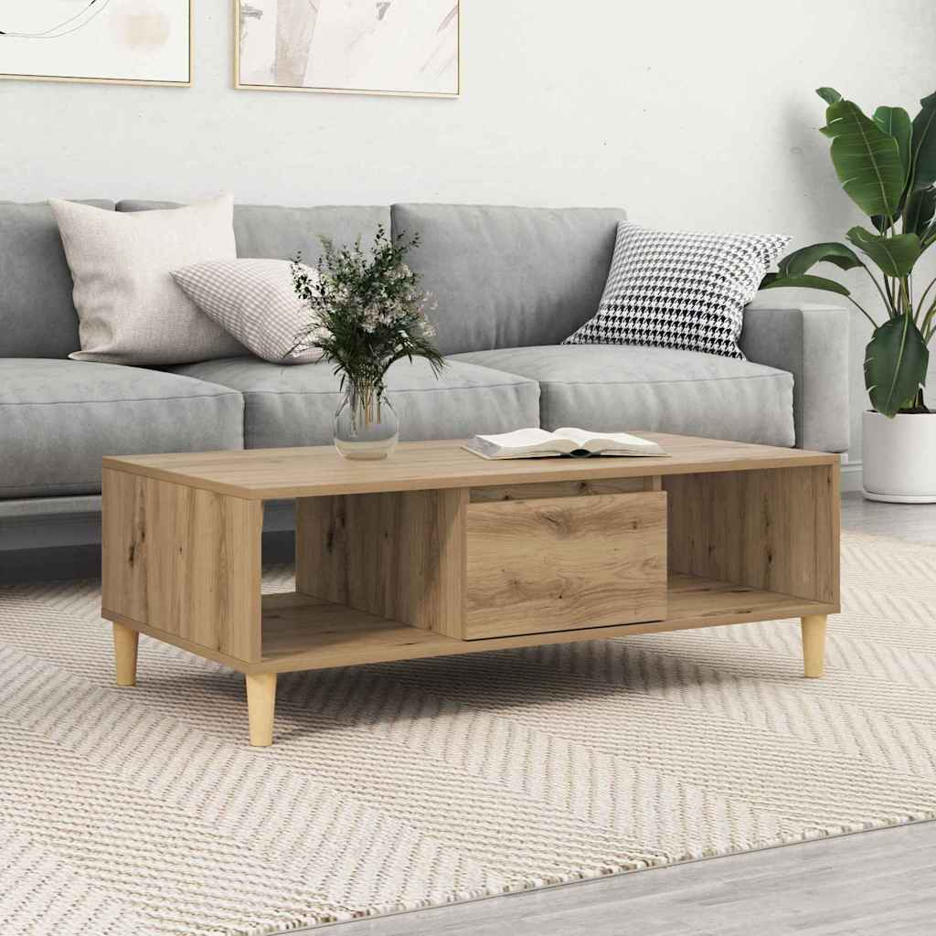 vidaXL Mesa de Café Roble artisan 102 x 55 x 35 cm Marrón