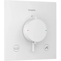 Hansgrohe Ecostat Comfort E Thermostat Unterputz, 2 Verbraucher, Temperatur- und Volumensteuerung, Mattweiß