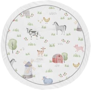 Sweet Jojo Designs Farm Animals Collection Boy Girl Baby Tummy Time Playmat - Watercolor Farmhouse Horse Cow Sheep Pig