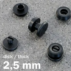 100 Druckösen aus Kunststoff, dicke Ausführung, 2,5 mm Füllhöhe, schwarz, PP